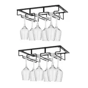 2Pcs Wine Glass Rack, Wine Glass Hanger Rack Under Cabinet Stemware Wine4833