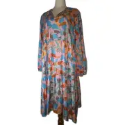 Gorman Serpentine Dress Size 12 NWT Camilla Perkins RRP$249 Long Sleeve Midi