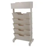 No Drawer With Wheels Movable Plastic Table Bookshelf Shelf Off-White