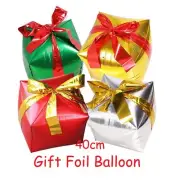 Christmas Gift Foil Balloon Orbz Present Bow Square Balloon Birthday