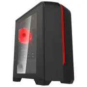 Stinger Gaming Case mATX/ITX Computer PC Case Full transparent panel 1x Led fan