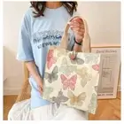 Printed Butterfly Food Container Canvas Handbag Trendy Canvas Bags