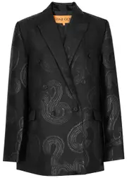 Stine Goya Theo Metallic-jacquard Woven Blazer - Black - S (UK8-10 / S) S (UK8-10 / S)
