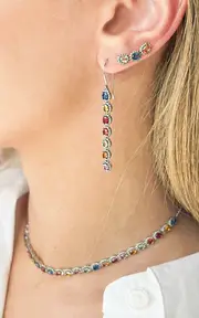 [Amrapali] Mini Rajasthan 18K White Gold Sapphire Earrings