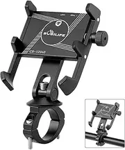 BOBILIFE Aluminum Bike Phone Mount Holder - 360° Adjustable Bicycle Cell Phone Holder Stand Universal for iPhone, Samsung Galaxy and Most 4" - 7" Smart Phones (Handlebar Mounted)