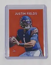 Justin Fields Limited Edition Artist Signed "Chicago Bears" Trading Card 3/10