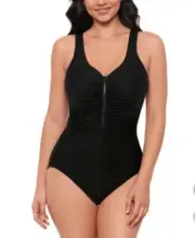 Miradonna by Miraclesuit Ladies' Swimsuit Black Size 16 NWT