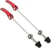 Mountain Road Bike Wheel Hubs Quick Release Skewer Set Front Rear Axle Hooks Red Pair