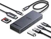 UGREEN USB C Hub, Revodok Pro 108 Adapter 8 in 1 Dock with 4K@60Hz HDMI, 10Gbps Type C&A Data Ports, 170MB/s SD TF Card Reader, 100W PD Charging for PC Laptop MacBook Pro/Air, iMac, iPad, iPhone 15/16