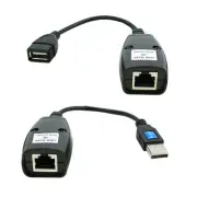 USB Extension Ethernet RJ45 Cat5e/6 Cable LAN Adapter Extender Over Repeater A