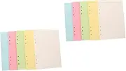 NUOBESTY 2sets Refillable Planner Binder Inserts A5 Lined Notebook Paper 5 Colors 6 Hole Punched 100sheets*2