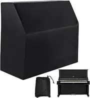 Upright Piano Cover, Piano Full Cover Dustproof Waterproof, Silver-coated Oxford Fabric Piano Protective Cover Black, Block Sunlight, Moisture, Dust