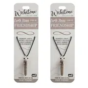 2PK Wishstone Collection Earth Stone Friendship Point Pendant 3x11.5cm Brown