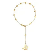 Islamic Rosary Bracelet in 9kt Yellow Gold Silver Infused