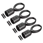 0.71" Cord End Cap Terminator Cord Finding for Tassel Jewelry Making, 4Pcs Black