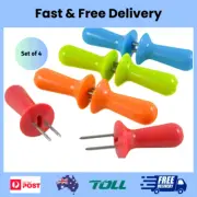 Corn Cob Holders - Assorted Colors Corn Holders - Stainless Steel Dual Prong- Co