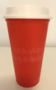 NEW Starbucks 2019 Winter Holiday Reusable Hot Cup "Hand Warmer" Red 16 oz