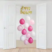 Pink Happy Birthday Balloon Door Kit