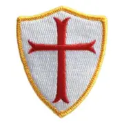 VELCRO® BRAND Fastener Morale HOOK PATCH Crusader Sheild Templar FULL CLR 3"