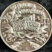 .999 Fine Silver Mardi Gras Doubloon Krewe of Argus 1997 25 Year Anniversary