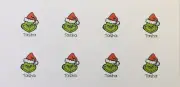 24x Personalised Christmas Gift Stickers Labels The Grinch Face Santa