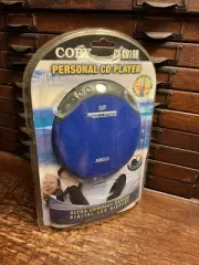 New! COBY Portable Walkman Personal Slim CD Player CX-CD109 Blue w Headphones