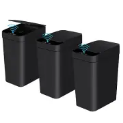 Bathroom Automatic Trash Can 3 Pack 2.2 Gallon Motion Sensor Touchless Small Sli
