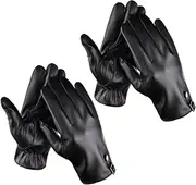[COLLBATH] Men's Ski Gloves Winter Warm Windproof Touchscreen Leather Climbing Gloves