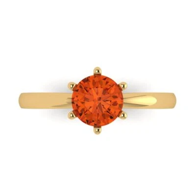 1Ct Round Cut Red Gold Solitaire Engagement Promise Statement Anniversary Ring