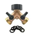 ?2 Way Brass Tap Adaptor Y Splitter Washing Machine Garden Hose Connector