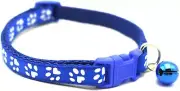 Blue Nylon Fabric Cat Collar Upgraded Version - Reflective Cat Collar with Be...