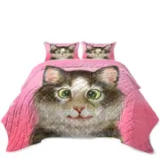 Cute Cats Drawings Sweet Black Brown Kitten Coverlet