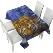 Winter Forest Cool Hunting Pose Tiger Tablecloth