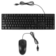 RGB Backlit Wired Keyboard and Mouse Set - Full Size Silent Computer Accessor...