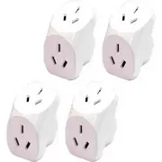 4x Sansai 10 Amp Double Adaptor Home Adapter Plug/Socket Outlet Angled Splitter