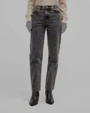 $265 A.P.C. Women Black Martin Vintage Straight Stone-Washed Jeans Pants Size 26