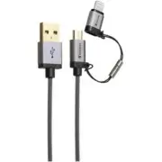 Verbatim 2 in 1 Micro USB/Lightning MFi-Certified Cable - 1.2m - Grey
