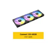 Antec Connect C120 ARGB Black Performance 120mm 4-pin PWM - LED: 3-pin Vibration Absorbing and Anti-Noise Pads Easy Assemble 3pack Case Fans C120-ARGB-3PK