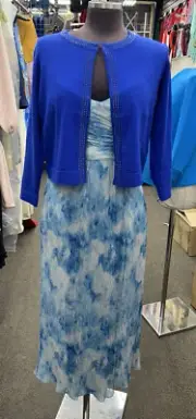 AIDAN MATTOX DRESS/NEW WITH TAG/RETAIL$289/SIZE 8/BLUE MULTI