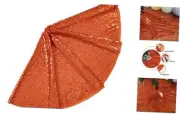 Sequin Tree Skirt Christmas Tree Skirts Embroidered Tree Cover 60Inch Orange