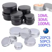 10/30ml 100ml Aluminum Empty Cosmetic Pot Wax Metal Jars Screw Cap Tin Container