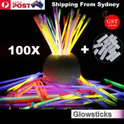 100 Mixed Color Glow Sticks Bracelets Light Party glowsticks glow in the dark AU