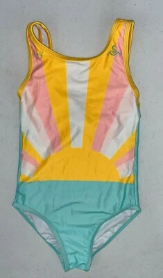Tiny Whales Girls One Piece Swimsuit Aqua Size 7-8Y -