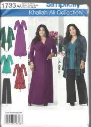 Simplicity Pattern #1733-Misses Knit Dress & Tunic-Cardigan-Pants 10-18