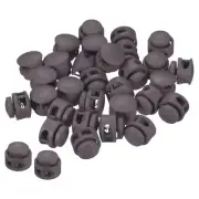 Cord Locks, 100 Pack Round Spring Toggle Stopper, Dark Brown