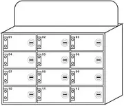 Portable Storage Acrylic Wall Mounted Mobile Phone Storage Locker with Lock White Desktop Cell Phone Organizer Box with 12 Slots