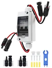 DIHOOL Solar Panel Disconnect Switch 30 Amp Breaker Box, DC Circuit Breaker,...