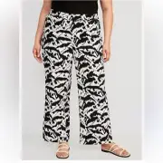 Old Navy Pattern High Waisted Palazzo Jacquard Zebra Elastic Pants - Size 4X