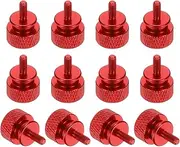 uxcell 12 Pcs M3x7mm Knurled Thumb Screw Computer Case Threaded Hand Tighten Screws Aluminum Alloy for PC Case, Red