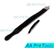 Professional Black Straight Edge Barber Razor and Leather Strop Set Shaving
